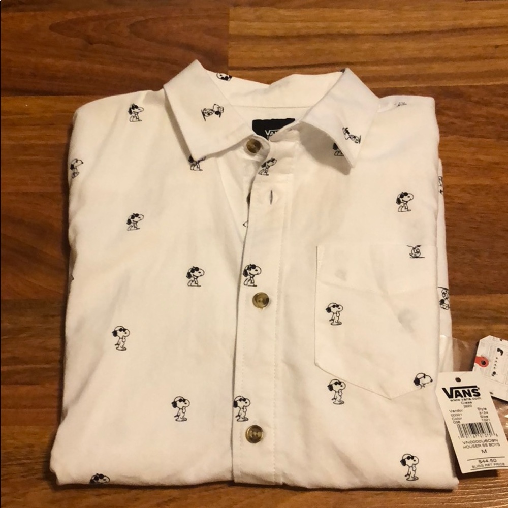 NWT Vans button down, Snoopy shirt Boys Med cute!